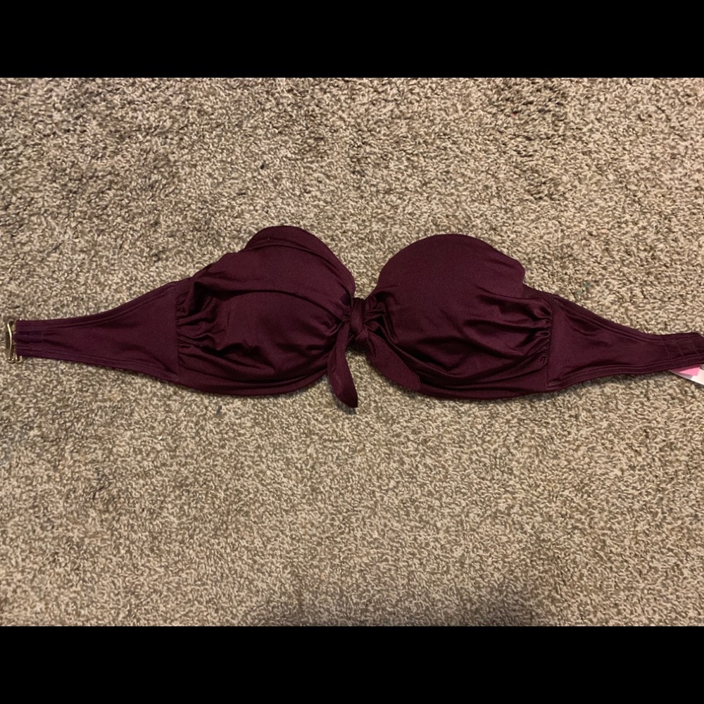 Strapless VS 34D maroon swim top